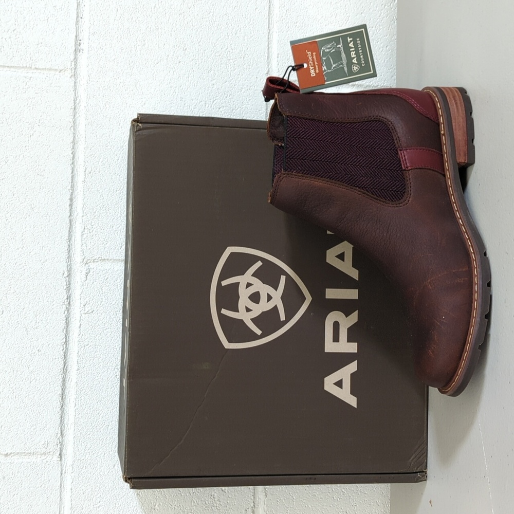 New w/box Ariat sz 8 Wexford H20 dark brown Chelsea boots leather waterproof